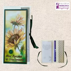 Opakowanie na czekoladę „Moc Życzeń w Dniu Imienin” - 8,5 na 17 cm